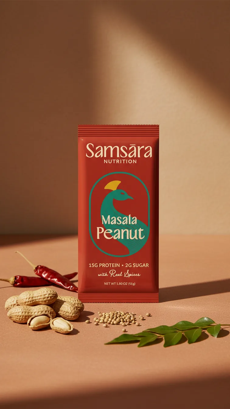 Masala Peanut protein bar with roasted peanuts and spices